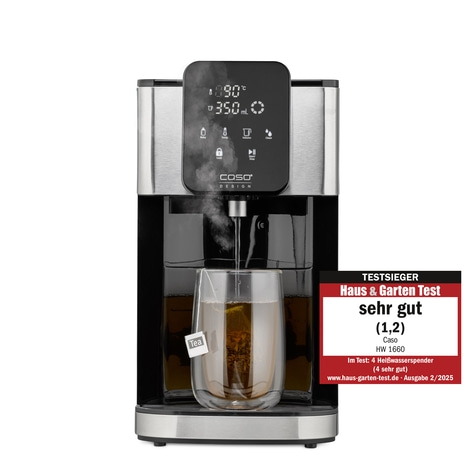 Tea machine with 'very good' rating from Haus & Garten Test, Caso HW 1660.