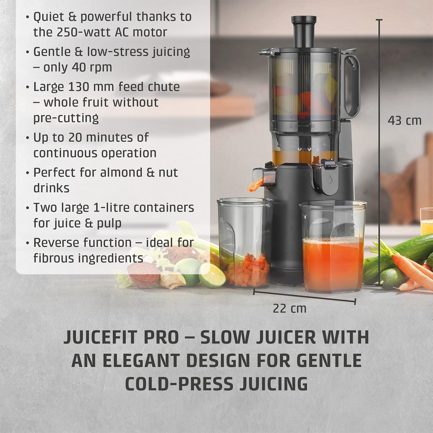 JuiceFit Pro Design Slow Juicer, winner price/performance