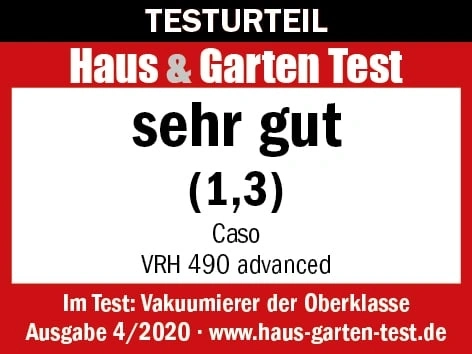 Testurteil Haus & Garten Test: sehr gut (1,3) für Caso VRH 490 advanced Vakuumierer, Ausgabe 4/2020
