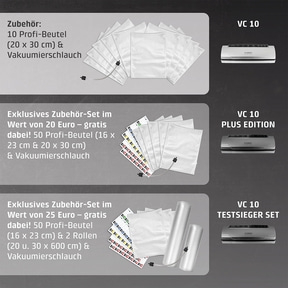 VC 10 Vakuumiergerät, Stiftung Warentest Testsieger GUT (2,0), Ausgabe 01/2018