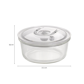 CASO vacuum freshness container round - 940 ml High quality glass design vacuum containers with tritan lid