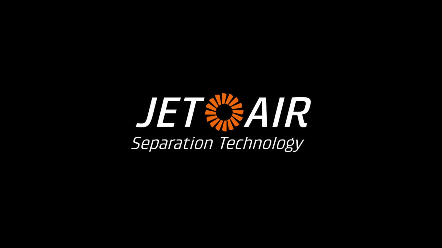 Logo von JET AIR mit dem Slogan Separation Technology
