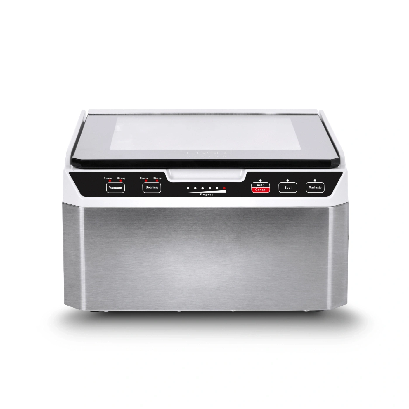 Vacuum sealer machine, stainless steel, control panel, vacuum, sealing, marinate, progress, auto cancel