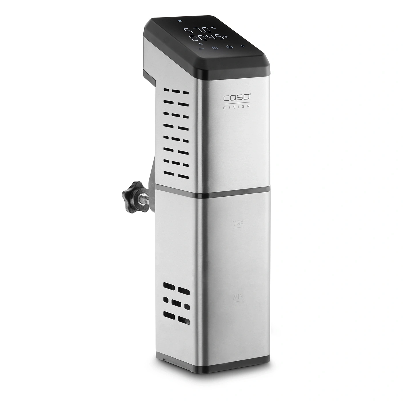 Sous vide cooker, stainless steel, temperature display, digital, kitchen, cooking, Caso Design