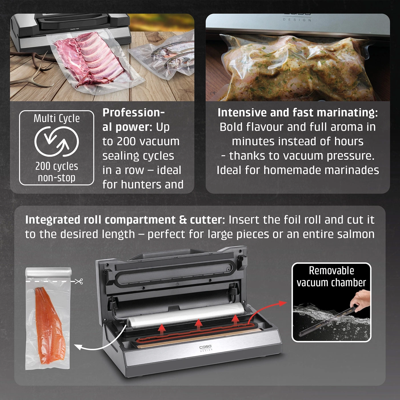 Vacuum sealer with various functions and accessories