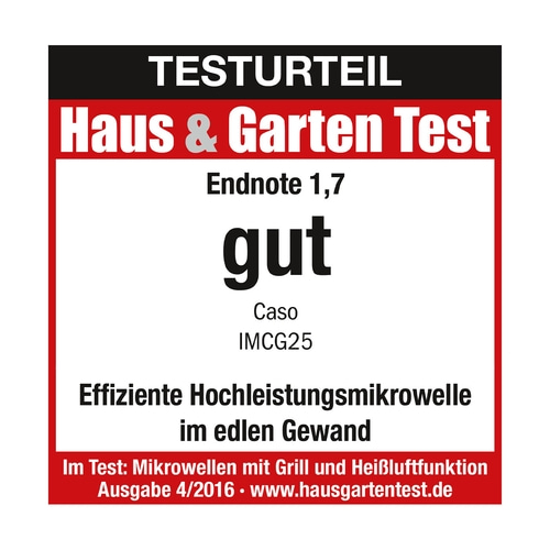 Test result Haus & Garten Test, grade 1.7, good, Caso IMCG25, microwave with grill and hot air function