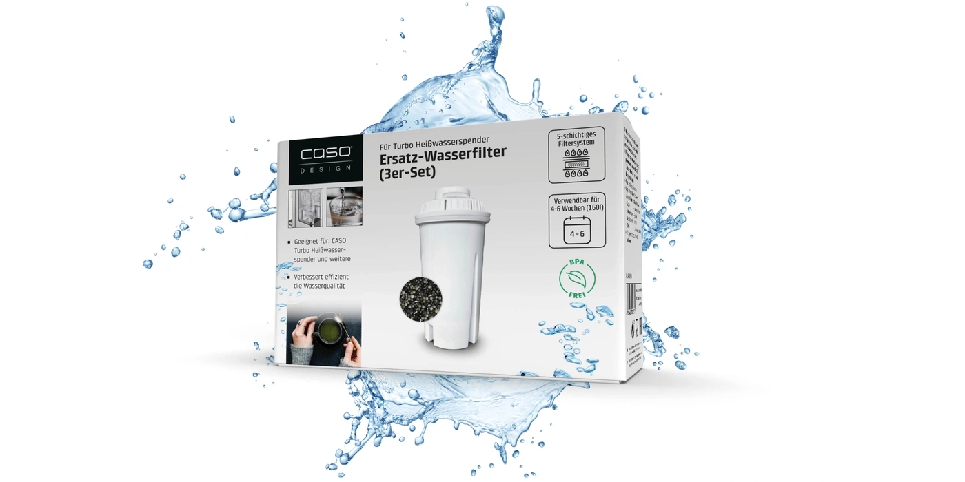 Ersatz-Wasserfilter für Turbo Heißwasserspender, 3er-Set, BPA-frei, 4-6 Wochen haltbar.
