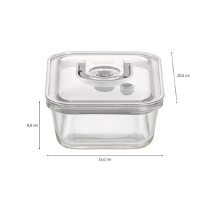 CASO vacuum freshness container square - 1000 ml High quality glass design vacuum containers with tritan lid