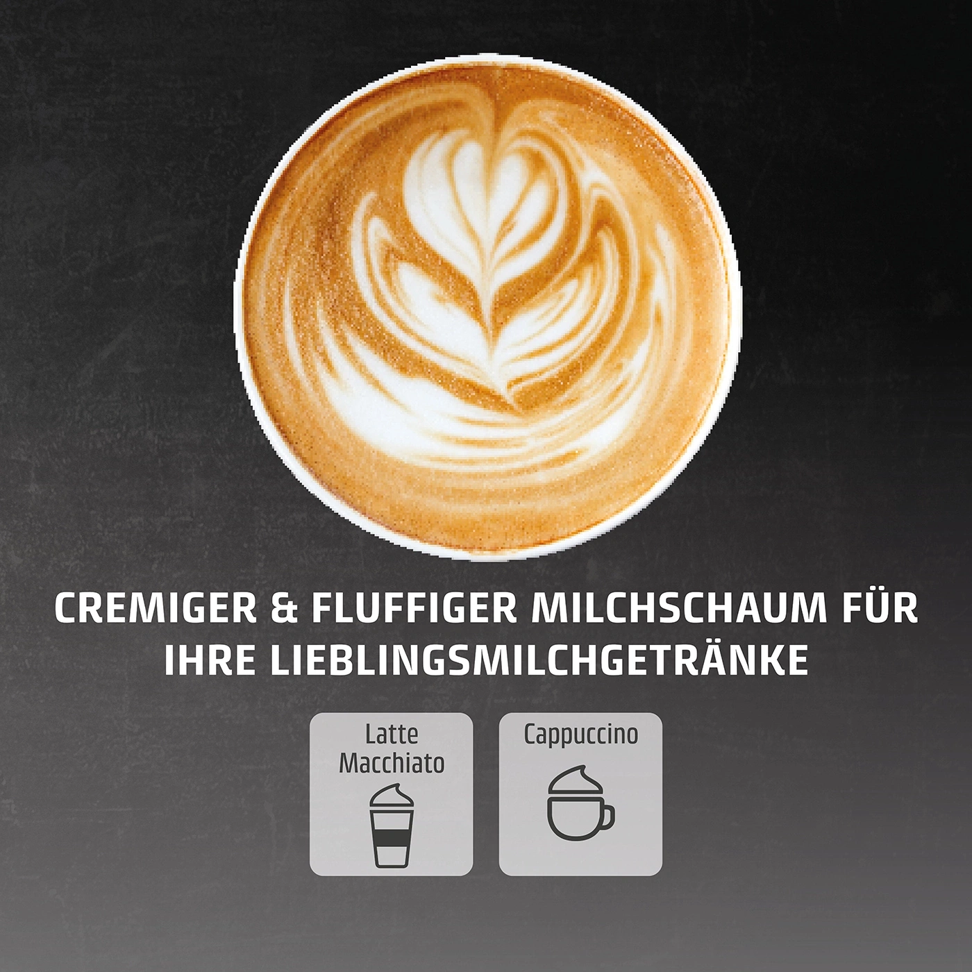 Kaffee mit Milchschaum für Latte Macchiato und Cappuccino
