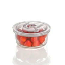 CASO vacuum freshness container round - 620 ml High quality glass design vacuum containers with tritan lid