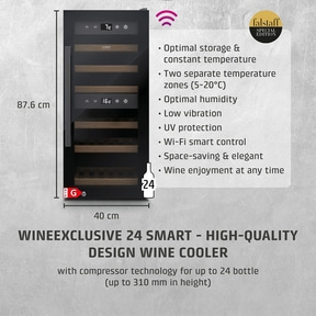 Wine cooler, 24 bottles, 87.6 cm high, 40 cm wide, Wi-Fi Smart Control