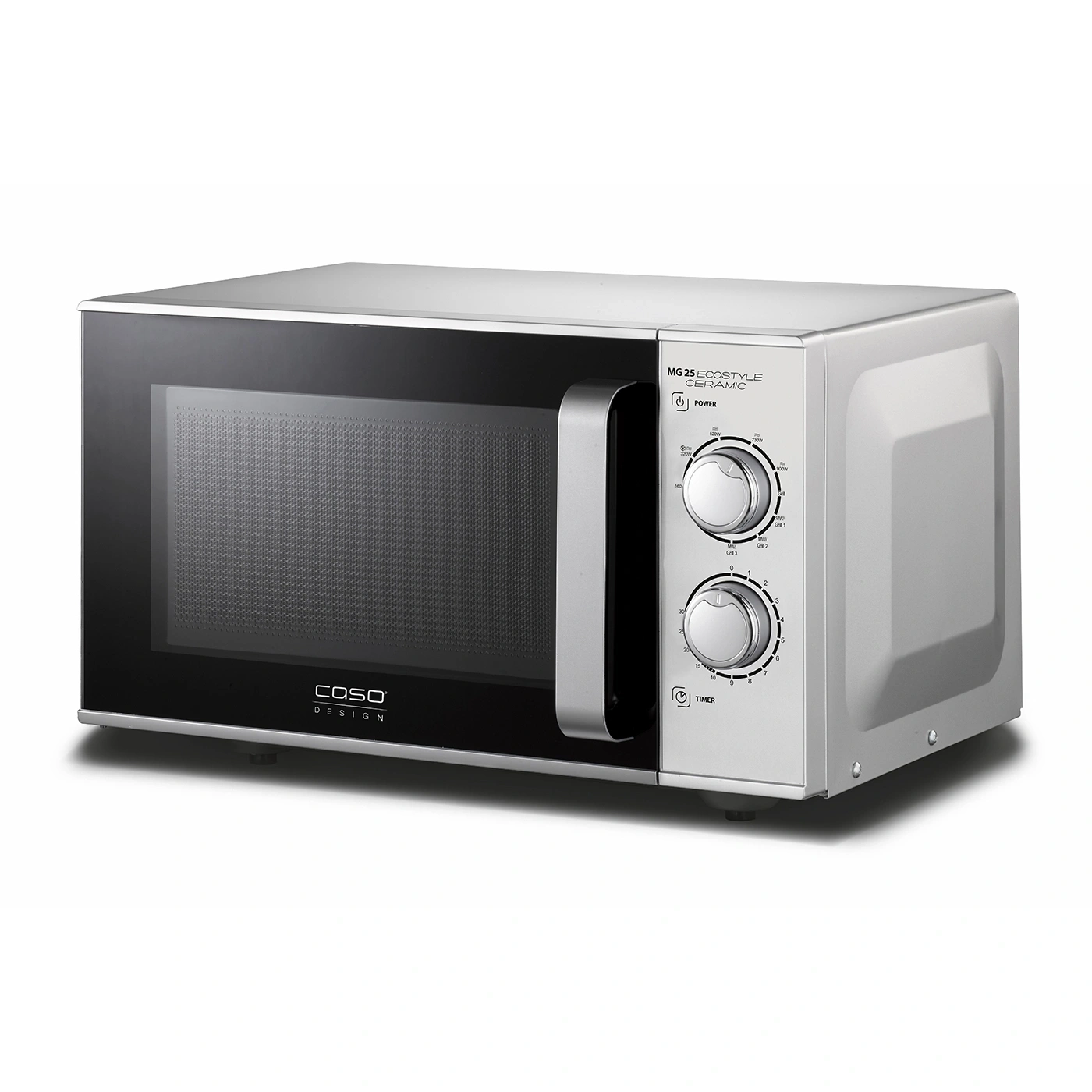 Microwave, silver, Caso Design, MG 25 Ecostyle, ceramic, kitchen, appliance, cooking, food, meal