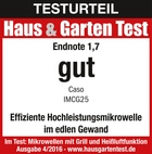 Test result Haus & Garten Test, grade 1.7, good, Caso IMCG25, microwave oven