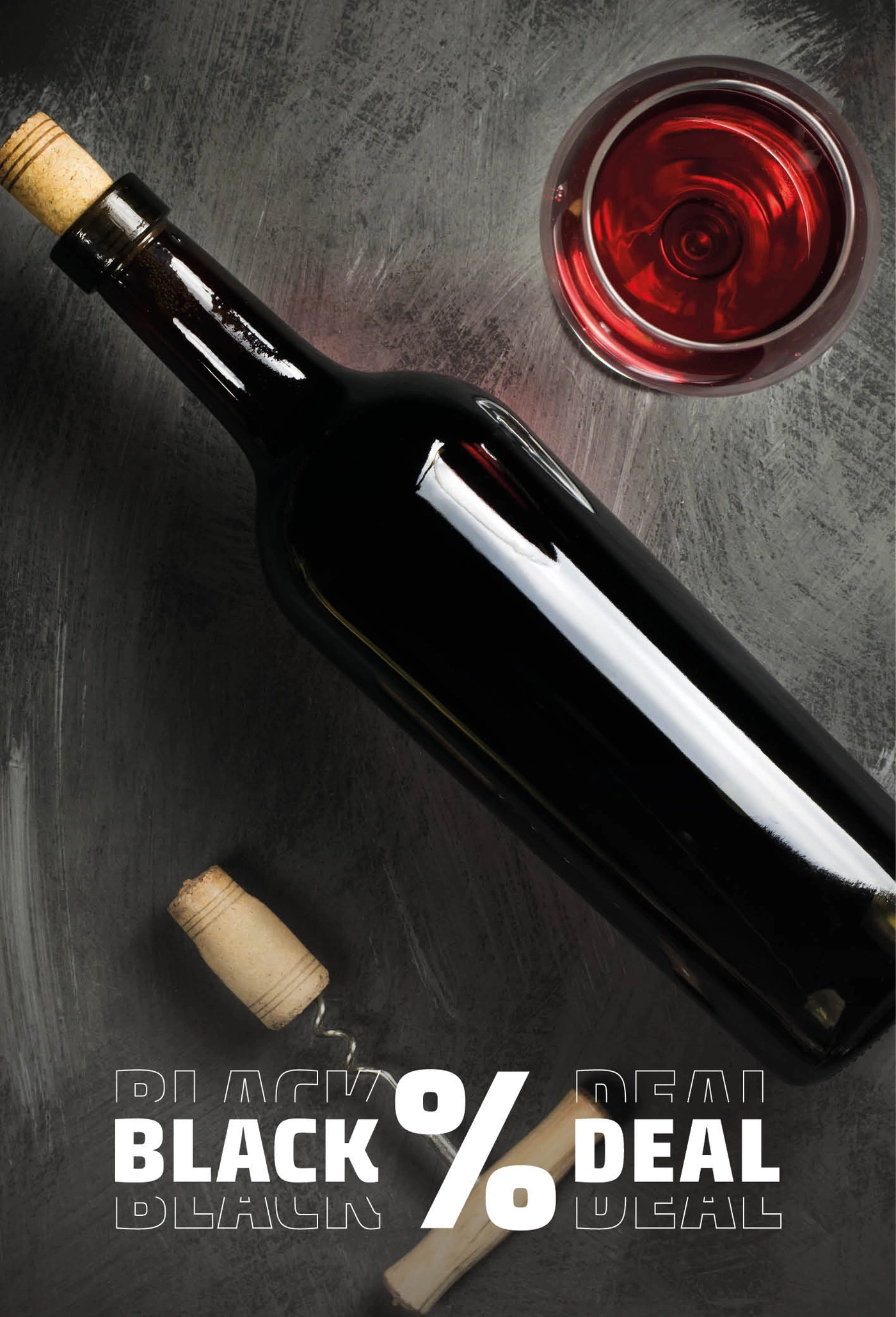 Wine, glass, bottle, corkscrew, Black Deal, offer, discount, advertisement, drink, wine