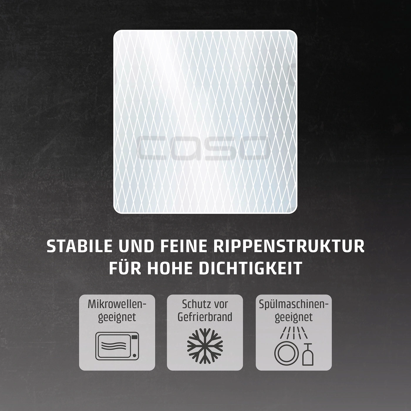 Stabile und feine Rippenstruktur für hohe Dichtigkeit