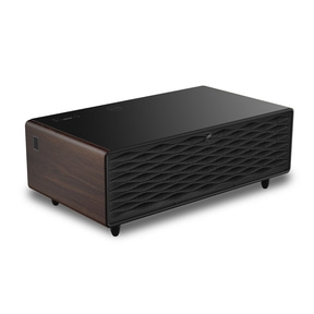 CASO Sound & Cool Wood Lounge-Tisch mit Kühlfächern, Soundbar & Lademöglichkeiten, Energieeffizienzklasse: F