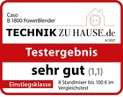 Caso B 1800 PowerBlender, Testergebnis sehr gut (1,1), Einstiegsklasse, Technik zu Hause.de