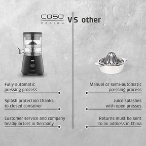 Caso Design juicer compared to other juicers.