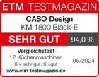 ETM test magazine review: CASO Design KM 1800 Black-E, rating: VERY GOOD, 94.0%, 05/2024