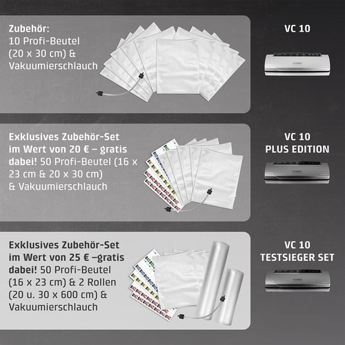 VC 10 Testsieger Set + SV 400 Set aus Vakuumierer und Sous Vide Stick
