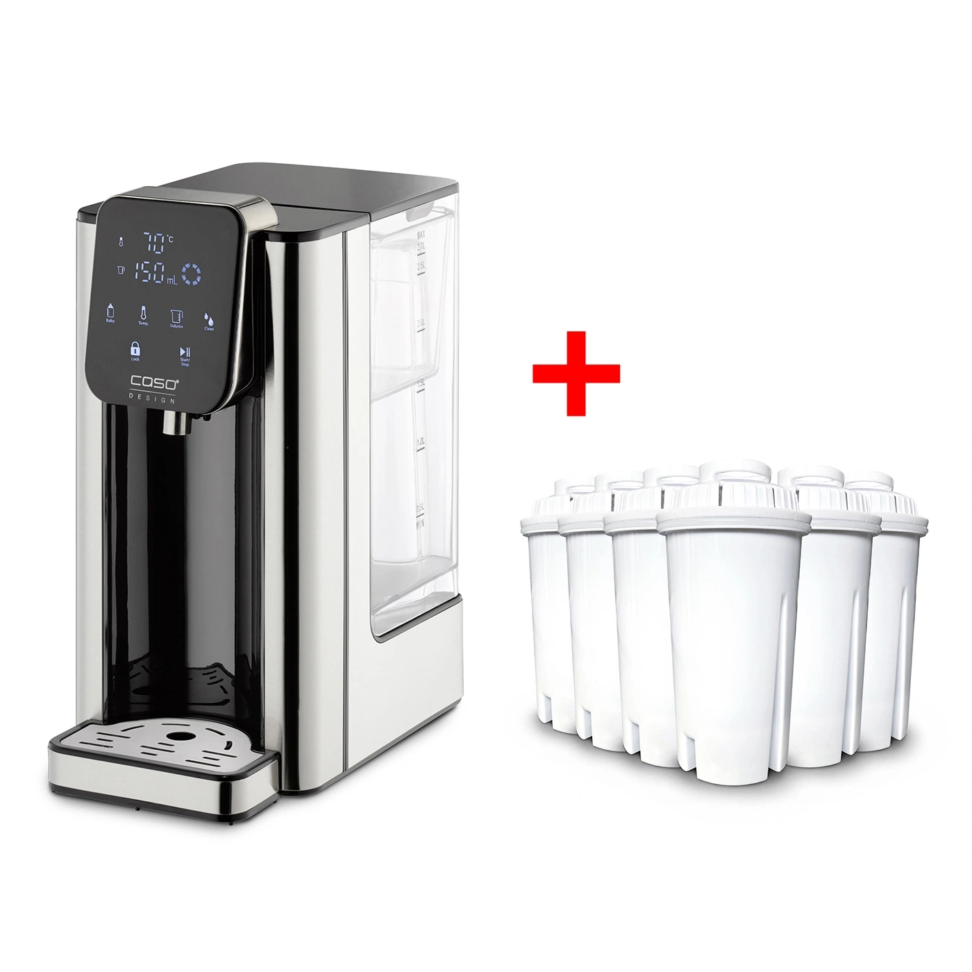 Water boiler with filters, stainless steel, digital, modern, kitchen, cooking, hot