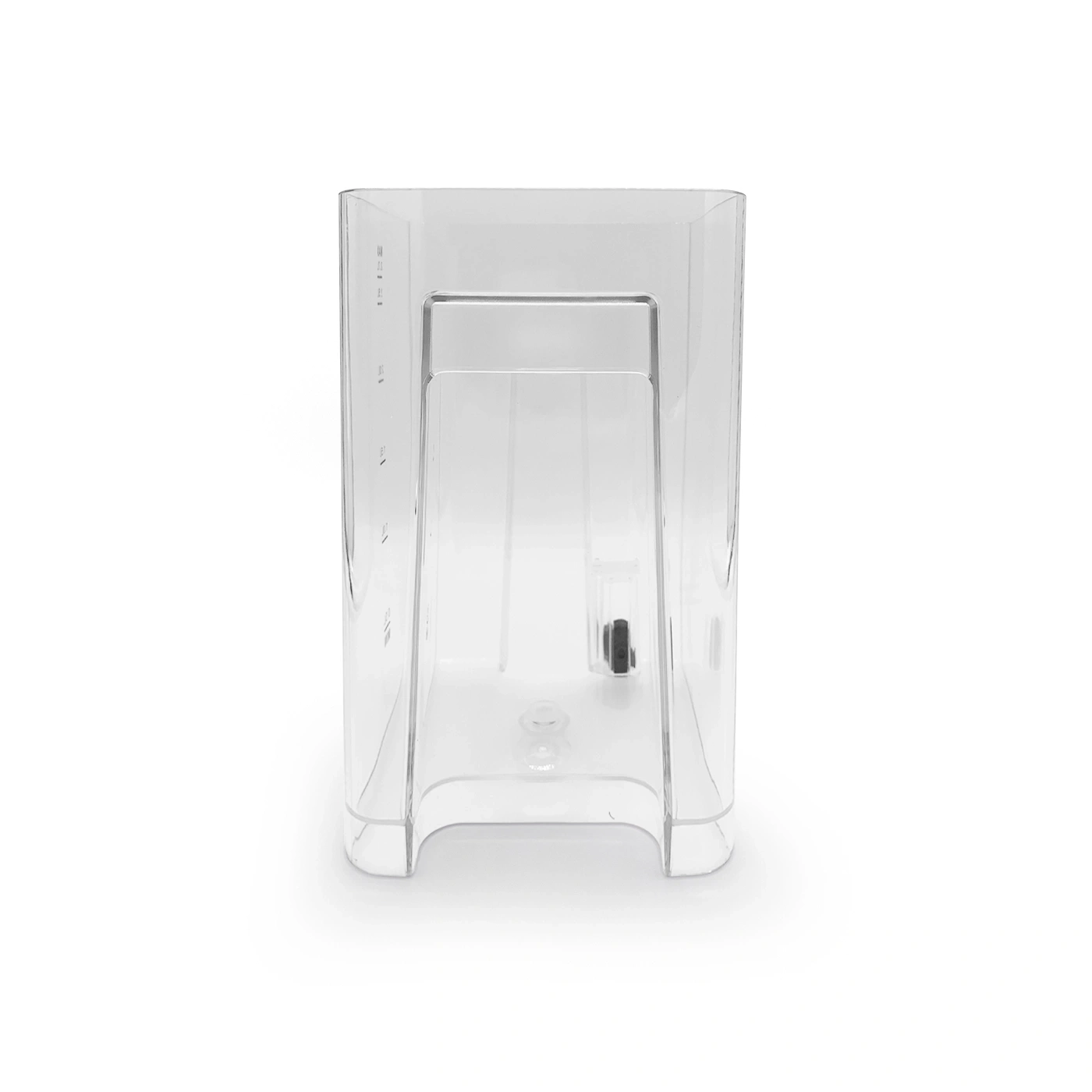 Transparent water tank for coffee machine, empty, isolated on white background