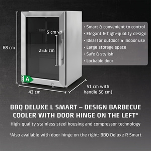 BBQ Deluxe-L Smart Barbecue cooler with door hinge left