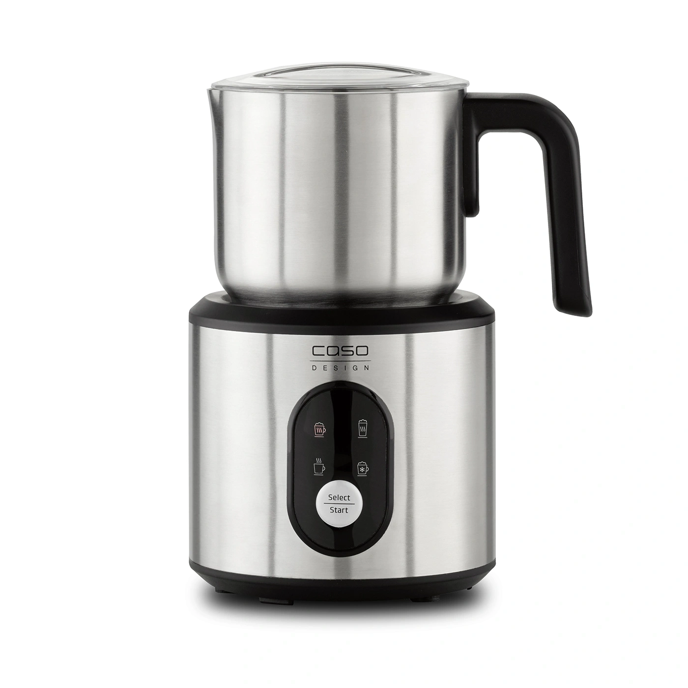 Milk frother, stainless steel, black, Caso Design, Select Start, coffee preparation, kitchen