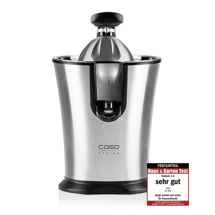Caso CP 200 Zitruspresse, sehr gut bewertet, Haus & Garten Test, Edelstahl-Design