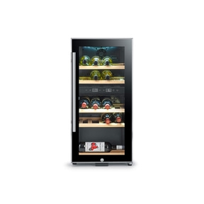 WineComfort 24 black Design wine cooler, for up to 24 bottles, 2 temperature zones