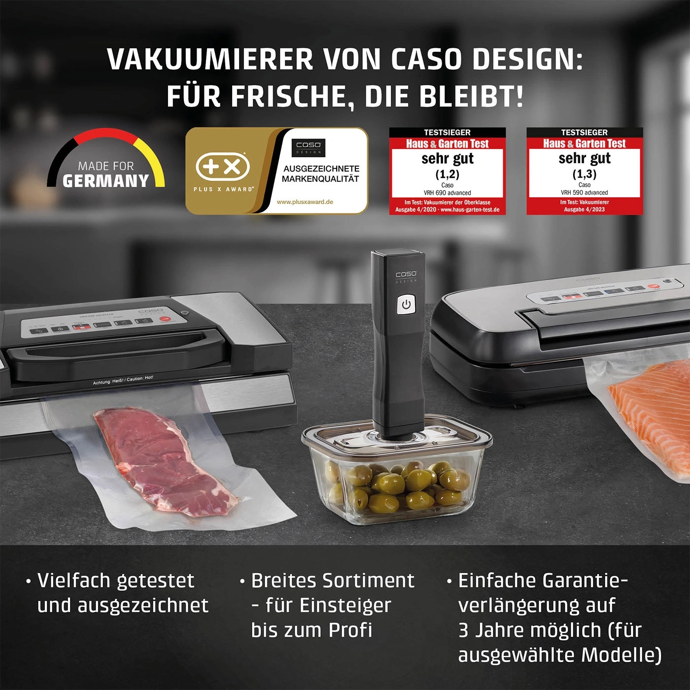 VacuBoxx Eco L Vakuum-Frischebehälter aus Borosilikatglas mit SAN-Deckel