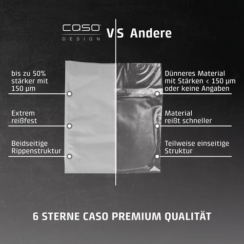 6 Sterne Profi-Folienrollen 20x600 cm, 2 Stück, 150 μm zum Vakuumieren + Sous Vide Garen