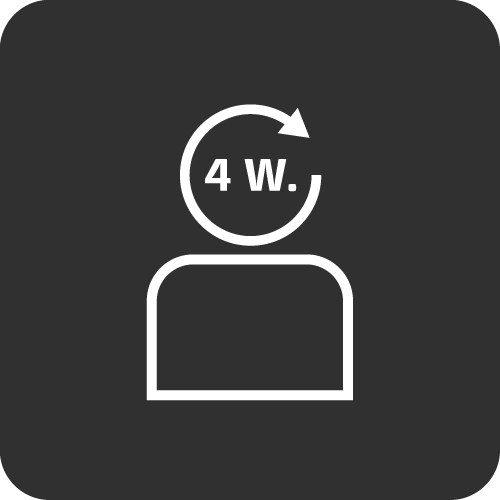Symbol für vier Wochen Wartezeit oder Zyklus.