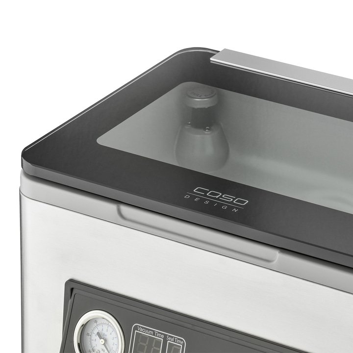 Close-up of a vacuum sealer with display and control panel, Caso Design