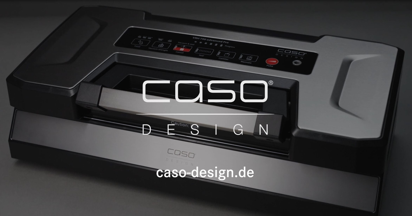 Caso Vakuumierer VRH 790 advanced Pro, Design, Bedienfeld, Pulse, Seal, Canister, Marinate, Food