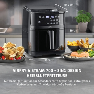 AirFry & Steam 700 3 cooking methods in one appliance - steam cooking, hot air frying or in combination
