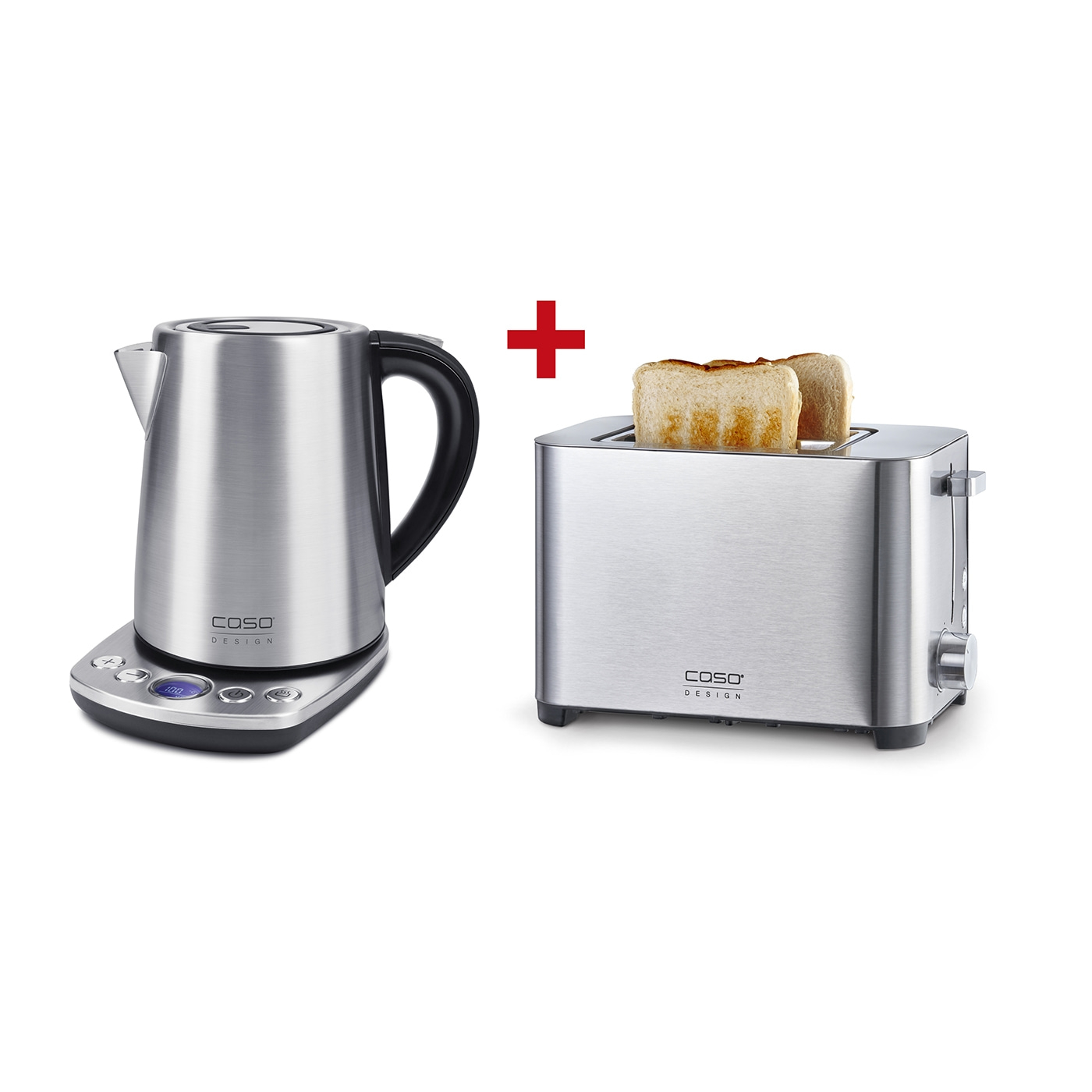 Wasserkocher und Toaster-Set, Edelstahl, Caso Design, Küche, Frühstück