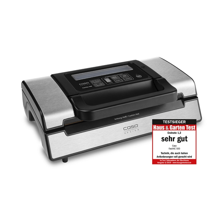 Caso FastVac 500 Vakuumierer, sehr gut bewertet, Haus & Garten Test, Edelstahl