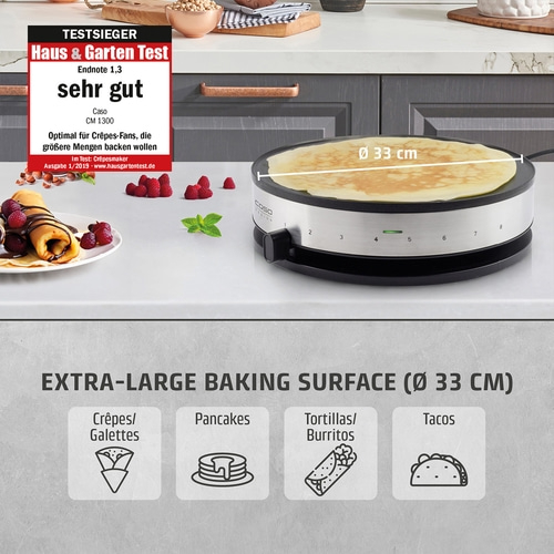CM 1300 Crêpes-Maker Design Crêpes-Maker incl. turner and dough spreader, test winner