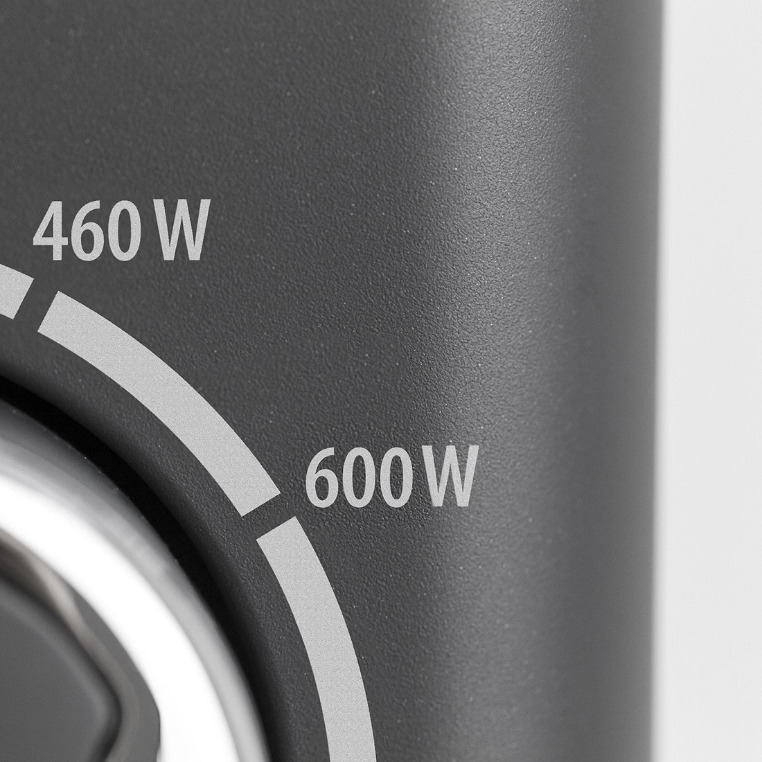 Rotary control with power settings: 460 W and 600 W, gray background