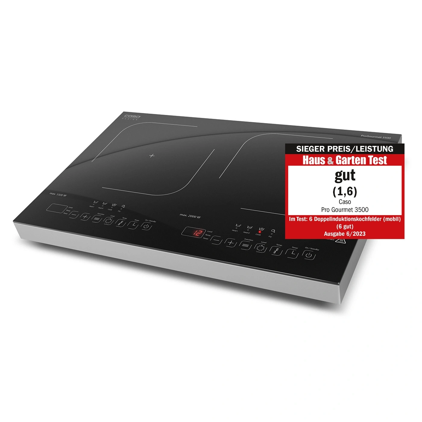 Induction cooktop with 'good' rating from Haus & Garten Test, Caso Pro Gourmet 3500 model.