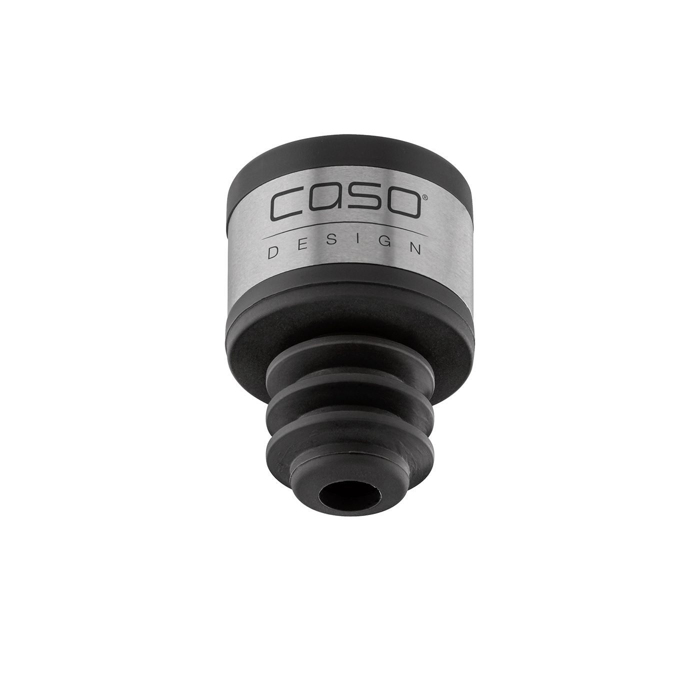 CASO Design wine bottle stopper, black, metal, isolated, product shot