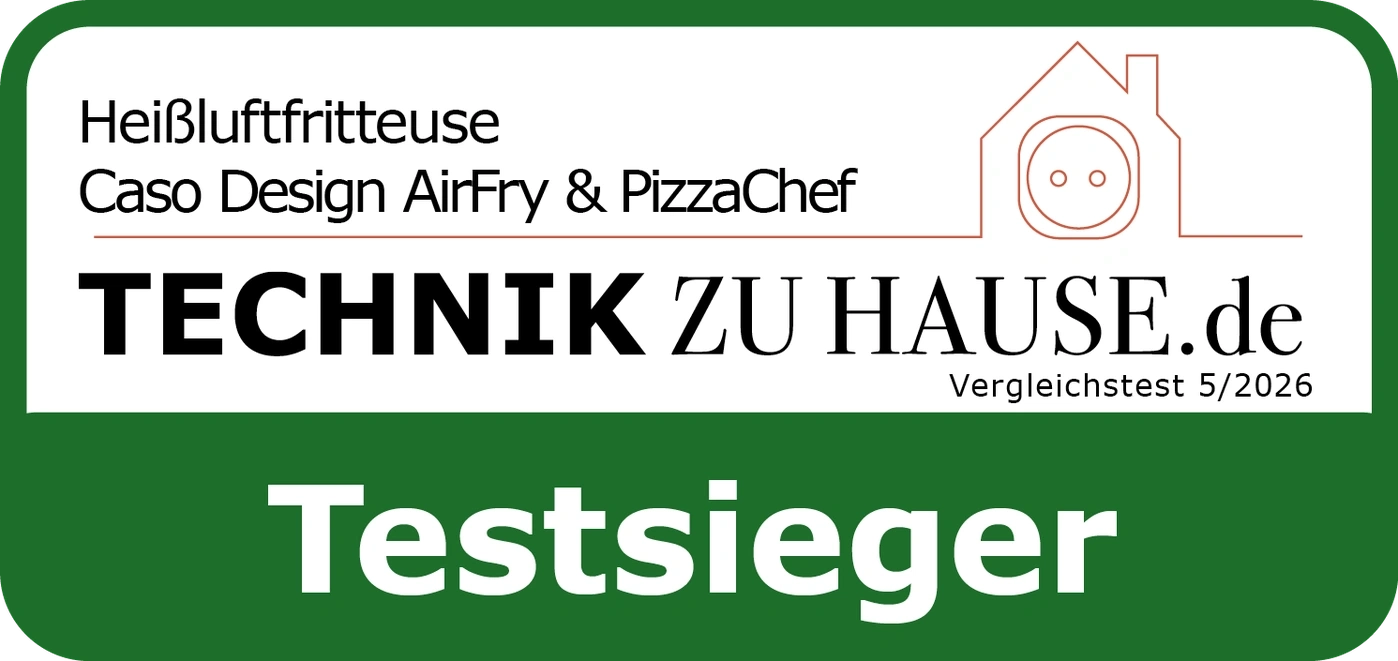 Heißluftfritteuse Caso Design AirFry & PizzaChef, Technik zu Hause.de, Testsieger