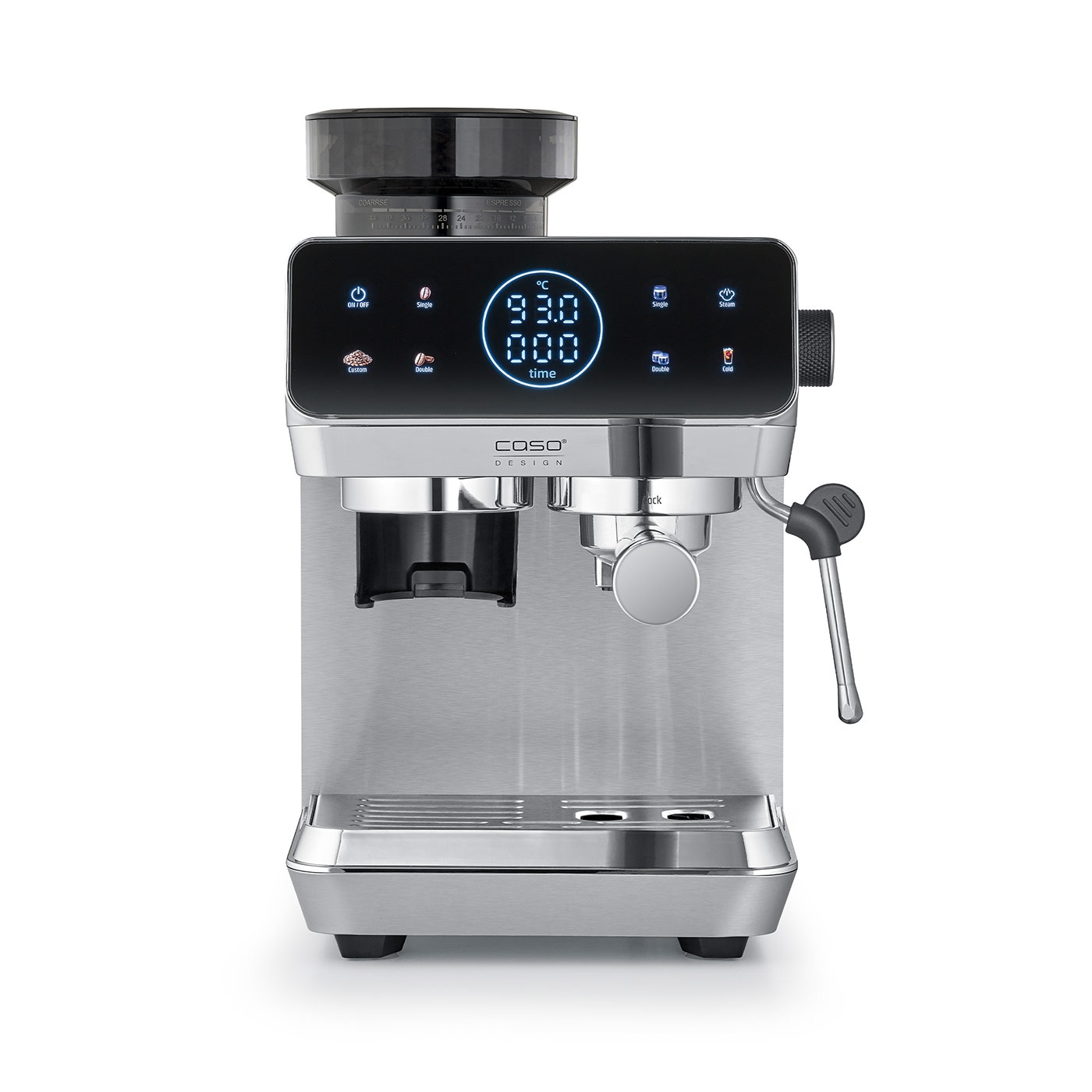 EspressoGourmet & Grind Design Siebträgermaschine mit Mahlwerk