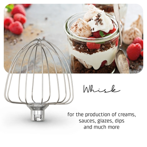 Whisk with dessert, text for creams, sauces, glazes, dips and much more.