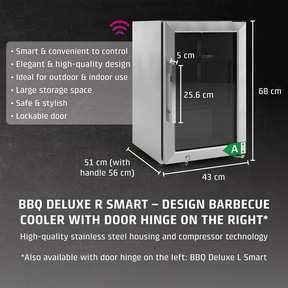 BBQ Deluxe-R Smart Barbecue cooler with door hinge right