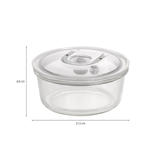 CASO vacuum freshness container round - 940 ml High quality glass design vacuum containers with tritan lid