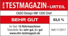 ETM Testmagazin Urteil: CASO Design KM 1200 Chef, SEHR GUT, 93,5%, Heft 11/2017