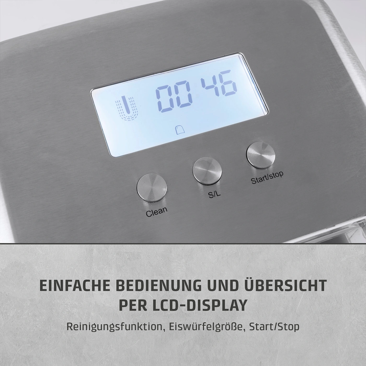 Einfache Bedienung und Übersicht per LCD-Display mit Tasten.