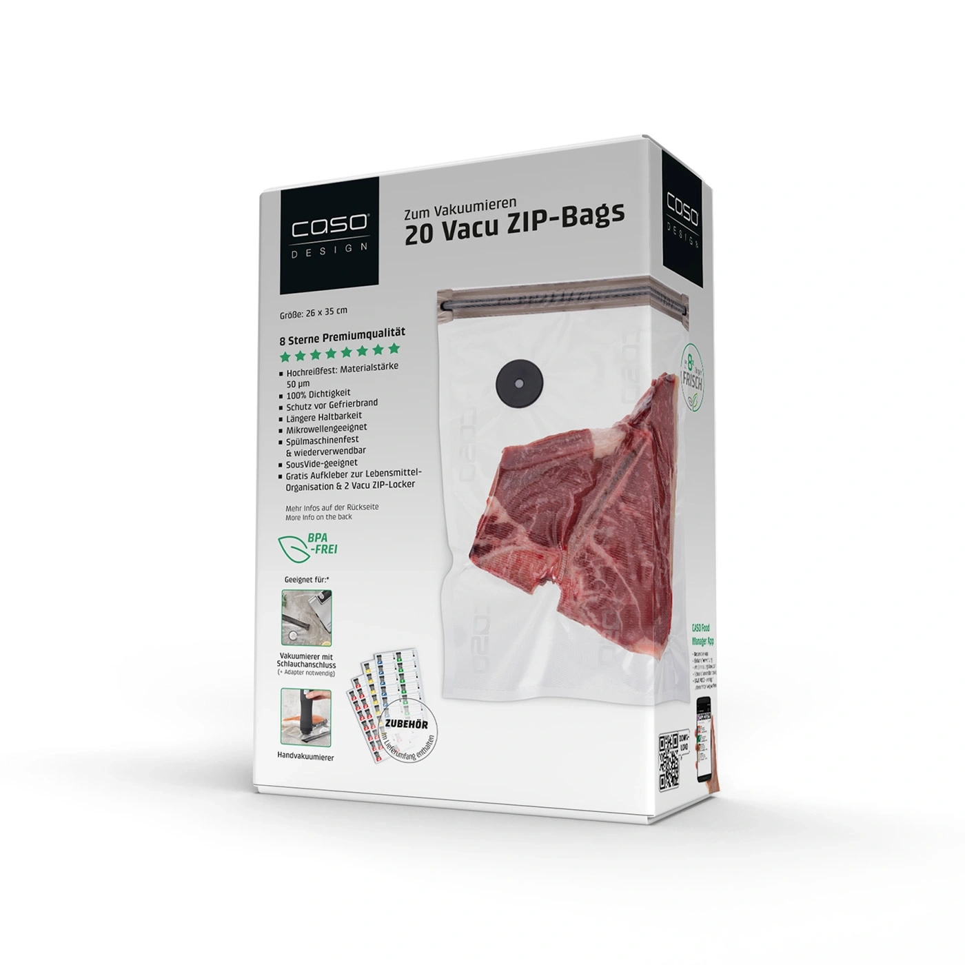 COSO Design vacuum bags, 20 pieces, 26x35cm, BPA-free, for food storage